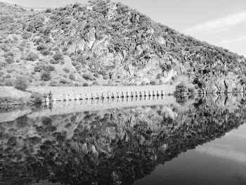 View of lake with mountain in background