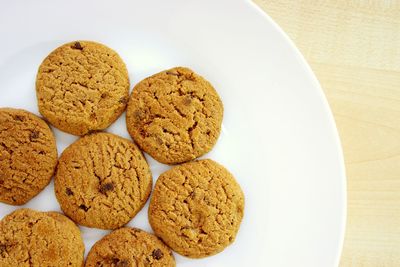 Close-up of cookies in plate