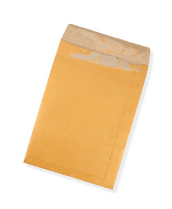 High angle view of yellow paper against white background