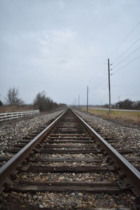 View of railroad tracks against sky