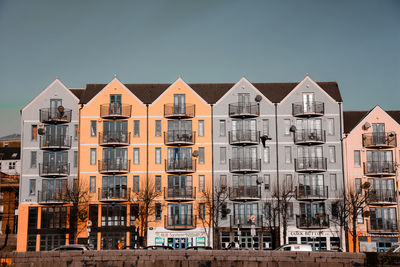 Low angle view of buildings against sky