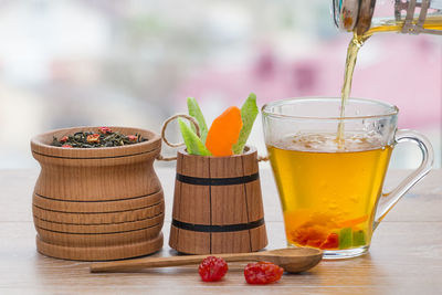 Close-up of drink on table