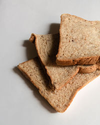 High angle view of bread in plate