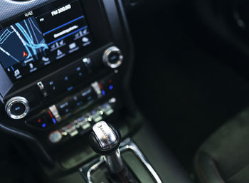 Automatic transmission inside a car.