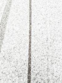 High angle view of snow on land