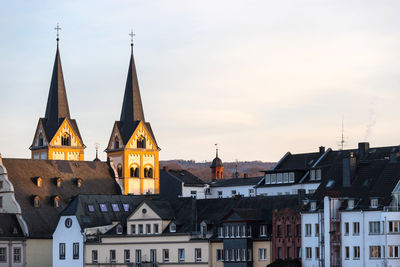 Buildings against sky in city