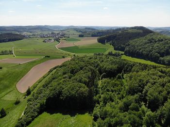 Scenic view of land against sky