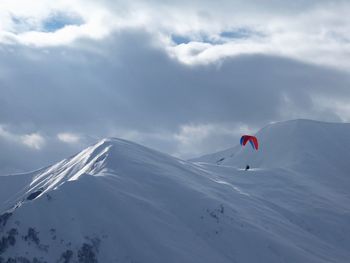 Mountain and parachute view