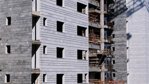 Low angle view of building in construction 