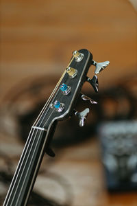 Close up bass guitar