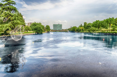 Scenic view of river against sky