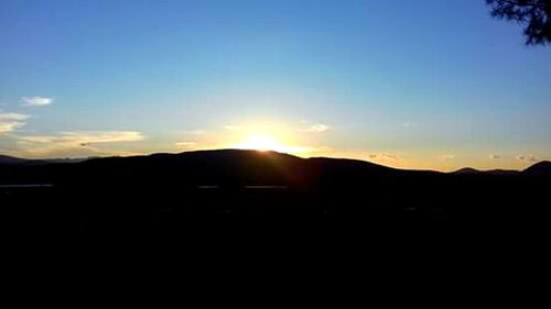 Scenic view of mountains during sunset