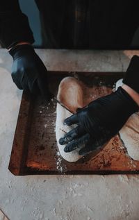 Man working on wood