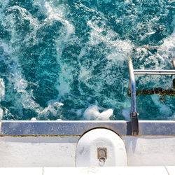 High angle view of swimming pool by sea