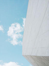 Low angle view of built structure against blue sky