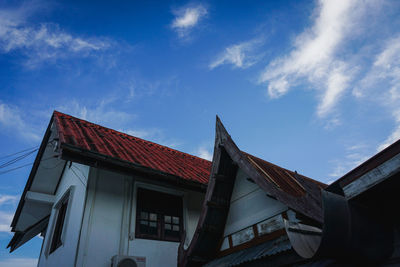 Low angle view of building against cloudy sky