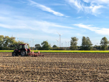 View of agricultural field against sky