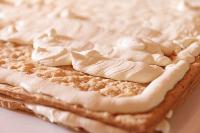 High angle view of dessert on table