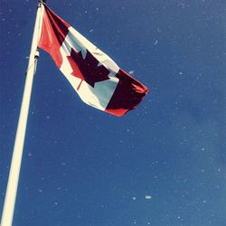 Low angle view of american flag