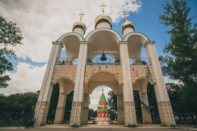 Low angle view of historical building against sky