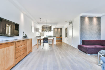 Chairs and table in modern living room