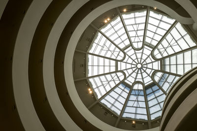 Look up at the circular dome ceiling