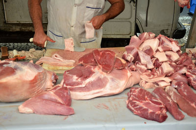 Food in market stall