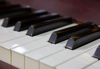 Close-up of piano keys