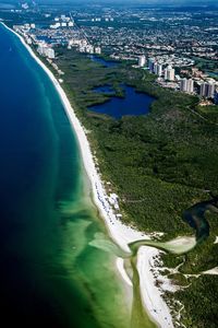 High angle view of city