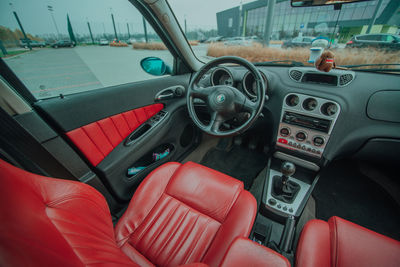 High angle view of vintage car