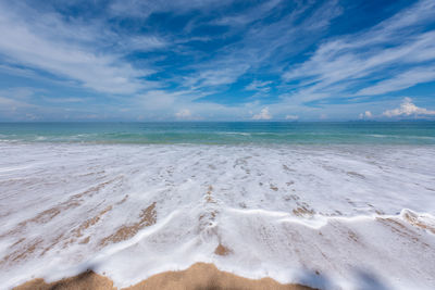 Scenic view of beach against sky