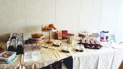 Panoramic view of objects on table