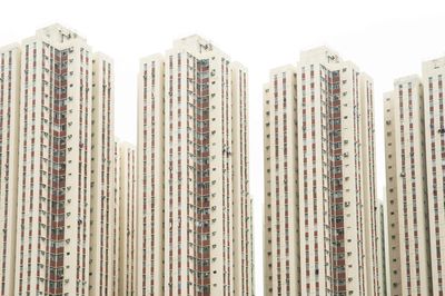 Low angle view of modern residential buildings against sky