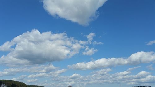 Low angle view of clouds in blue sky