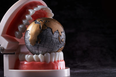 Close-up of dentures