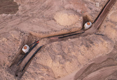 High angle view of construction site