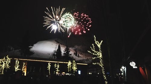 Low angle view of firework display