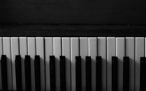 Close-up of piano keys