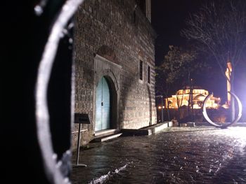 Illuminated built structure at night