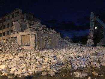 View of old building against sky at night