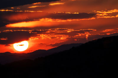 Scenic view of landscape against sky during sunset