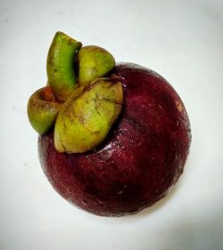 High angle view of apples on table