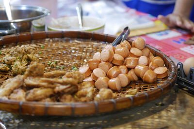 Midsection of man preparing food