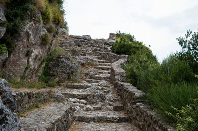 Ruined stairs of a greek medieval castle