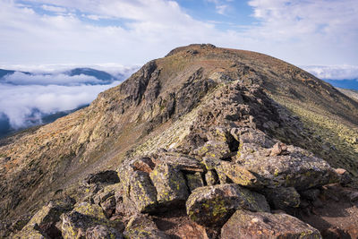 Scenic view of mountain range against sky