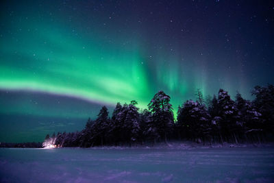 Aurora borealis in lapland, finland.
