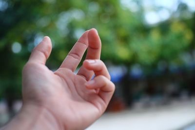 Close-up of human hand