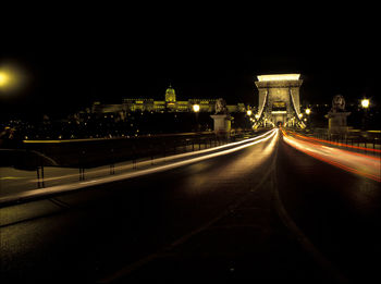 Illuminated buildings at night