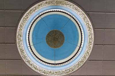 Low angle view of skylight in building