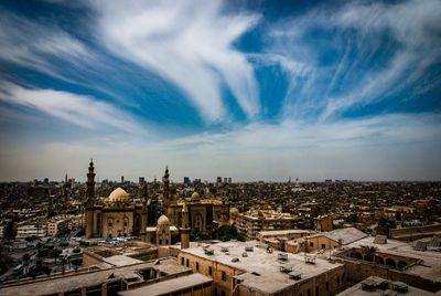 Aerial view of buildings in city